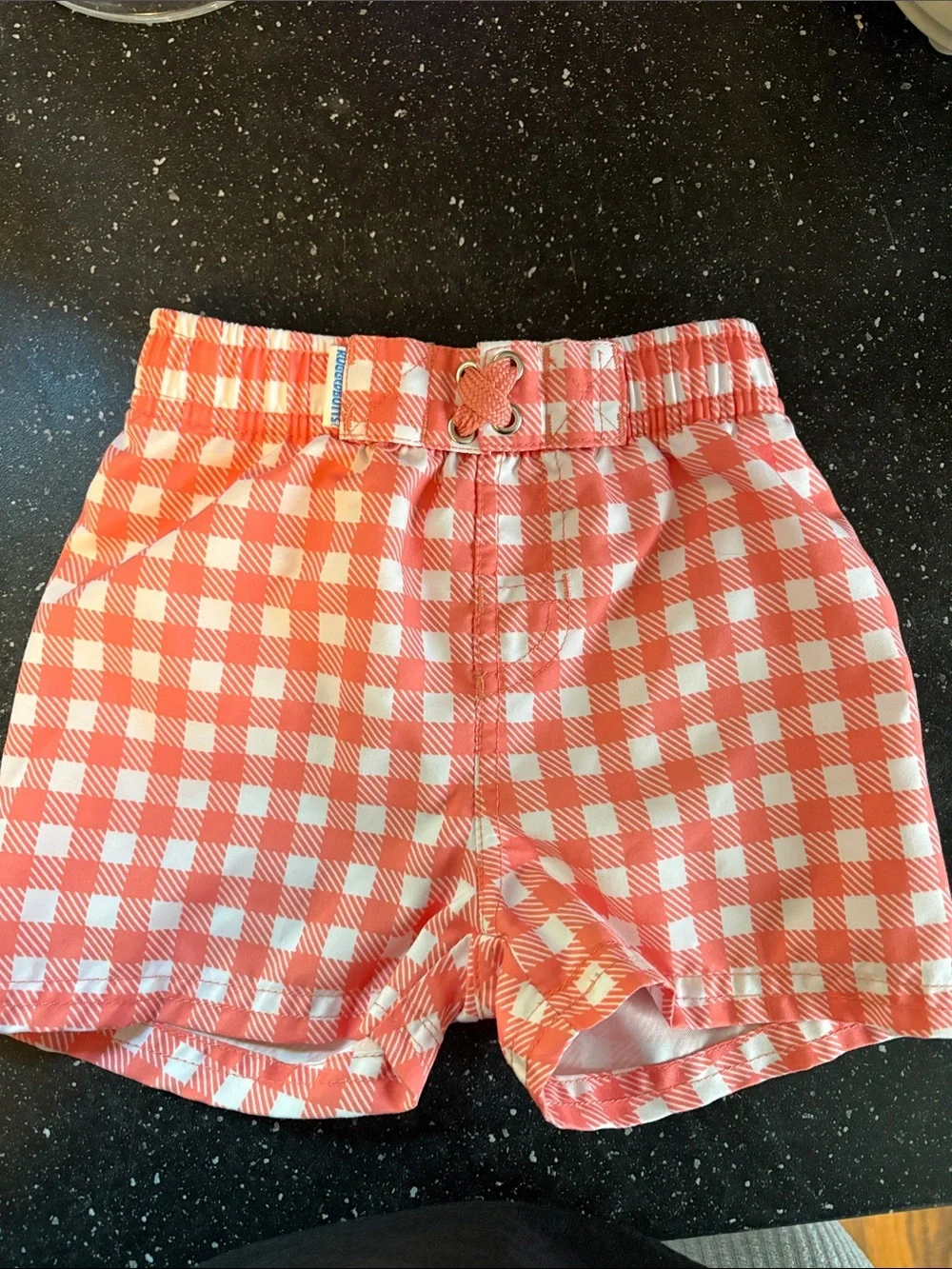 Ruggedbutts classic swim trunks in coral gingham